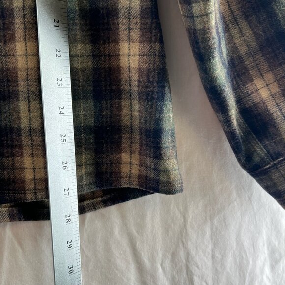 Woolrich Plaid Flannel Shirt Mens L Button Down Long Sleeve Outdoor Brown Green - Picture 9 of 11